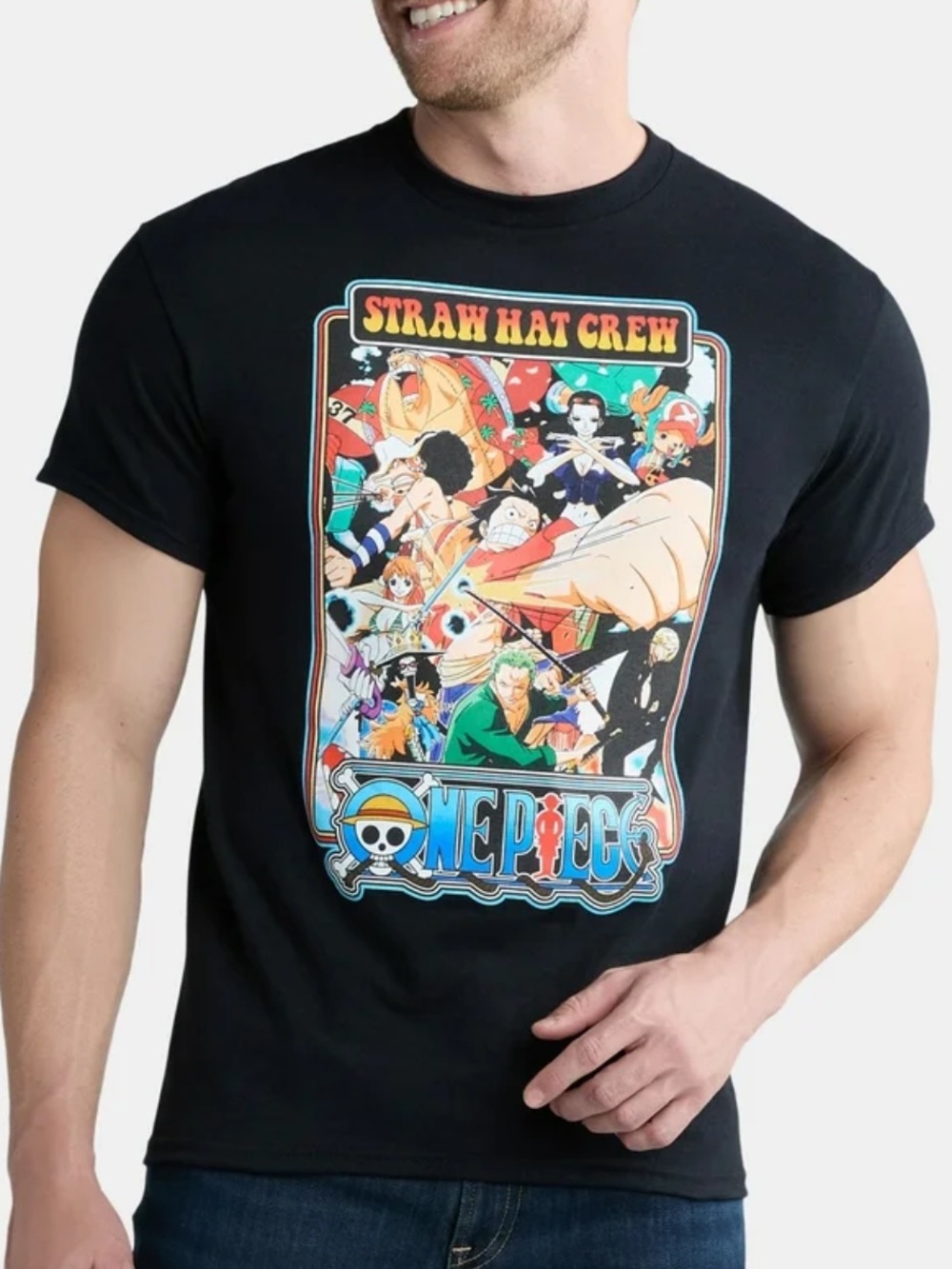 NEW One Piece Men's and Big Men's Graphic Cotton Tee size: large